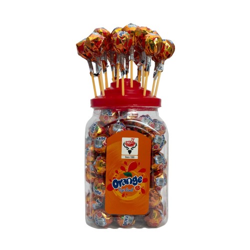 Adrin Orange Flavored Gum center Filed Topi land Lollipop