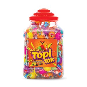 Adrin Single Twist Gum Center Filed Topi Tak Lollipop