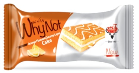 Layered Cake white Orange Flavored Cream